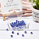 Beebeecraft 50Pcs 8mm Lampwork Glass Beads Gold Sand Lampwork Round Loose Spacer Beads Flower Inlaid Spacer Beads for Bracelet Necklace Rosary Making(Blue) LAMP-BBC0001-02A-7