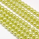 Fili di perle rotonde di perle di vetro tinto ecologico X-HY-A002-10mm-RB044-1