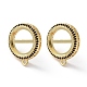 Фурнитура для сережек-гвоздиков из латуни с микропаве из черного кубического циркония KK-R215-09G-01-1