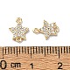Brass Micro Pave Clear Cubic Zirconia Connector Charms FIND-Z029-09G-3