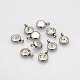 Trendy Original Color 304 Stainless Steel Faceted Grade A Rhinestone Flat Round Charms Pendants RB-N030-01C-2