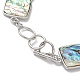 Natural Abalone Shell/Paua Shell Link Chain Bracelets BJEW-E077-01P-02-4