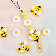 SUNNYCLUE 1 Box 10Pcs Silicone Beads Bees Sun Flower Loose Daisy Flowers Bead Bee Chunky Beads for Jewelry Making Center Drilled Spacer Bead Kaychain Lanyard Supplies Braided Bracelet Crafting SIL-SC0001-08-5