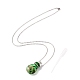 Parfümfläschchen aus Glas mit Halskette mit Kronenanhänger NJEW-H218-01A-3