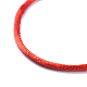 ナイロンコードブレスレット  赤い紐のブレスレット  亜鉛合金のカニカンと鉄のアジャスターチェーン付き  レッド  7-1/4インチ〜7-3/4インチ（18.5~19.7cm） BJEW-JB04418-02-2