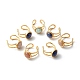 Natural Mixed Gemstone Cuff Ring RJEW-JR00365-1