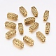 Perles ovales en alliage de style tibétain doré antique sans plomb et sans cadmium X-GLF0162Y-1