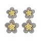 Серьги-гвоздики с цветком из латуни EJEW-H158-11GP-4