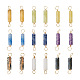 Fashewelry 36 個 9 スタイル天然宝石コネクタ チャーム  ライトゴールドの環境に優しい銅線ダブルループ付き。  コラム  22~23.5x4mm  穴：2.2~2.4mm  4個/スタイル FIND-FW0001-34-3
