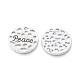 Flat Round Carved Word Peace Tibetan Alloy Message Pendants X-EAAA033Y-1