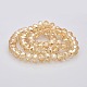 Pearl Luster Plated Faceted Rondelle Electroplate Glass Beads Strands GLAA-A024E-PL01-2