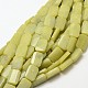 Natural Korean Olive Jade Rectangle Beads Strands G-P091-58-1