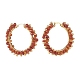 Orecchini a cerchio con perline in agata naturale EJEW-JE04847-5