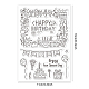 GLOBLELAND Happy Birthday Frame Clear Stamps Banner Cake Gifts Balloons Silicone Clear Stamp Seals for Cards Making DIY Scrapbooking Photo Journal Album Decor Craft DIY-WH0167-56-619-2