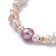Natürliche Barockperlen Keshi Perlen Perlen Armbänder BJEW-JB05266-03-2