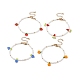 4 pièces 4 style graine de verre tressé fraise & raisin & orange & fraise bracelet à breloques pour femme BJEW-TA00140-1