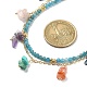 Set di collane con bavaglino in rilievo e perline miste con pietre preziose naturali e sintetiche da 2 pz NJEW-TA00106-3