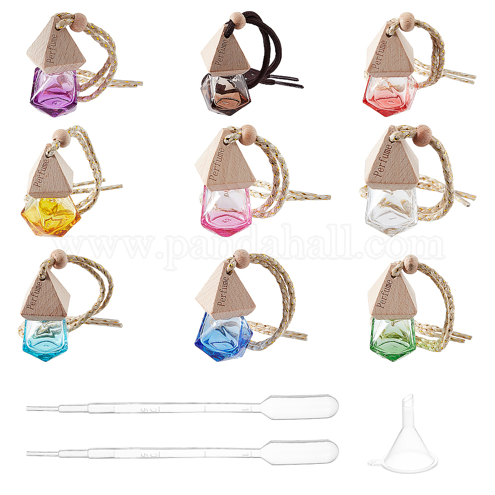 Wholesale PandaHall 9pcs 7ml Perfume Bottle Refillable Car Air