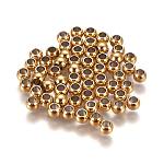304 Stainless Steel Spacer Beads, Round, Golden, 4x3mm, Hole: 2mm