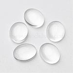 10x8MM Flat Back Transparent Glass Cabochons, Dome Oval Pendant Inserts, 10x8x5mm
