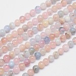 Morganite naturales hebras de perlas redondo, 4~5mm, agujero: 0.8 mm, aproximamente 88~92 pcs / cadena, 38 cm