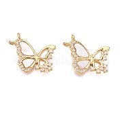 Латунь микропаве фианиты с подвесками-ракушками KK-T070-36G