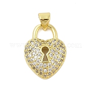 Сердце стойки обшивки латунь микро проложить Цирконом подвески KK-Z074-53G