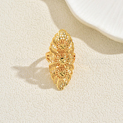 Геометрические полые латунные кольца для женщин WO3185-4