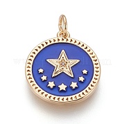 Латунные подвески пентакль эмаль KK-O113-05A-G