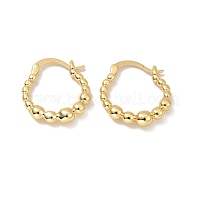 Orecchini a cerchio ovali da donna con perline in ottone placcato cremagliera&nbsp;EJEW-M209-05G