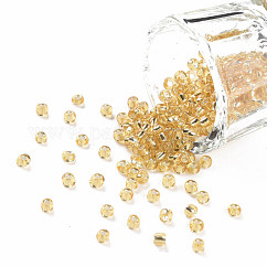 8/0 стакан бисер, серебряная линия круглое отверстие, круглые, бледно золотарник, 3 мм, отверстие : 1 мм, около 10000 бисер / фунт