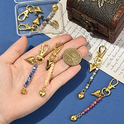 6 шт. подвесных украшений из натуральных драгоценных камней и сплава&nbsp;HJEW-YW00329