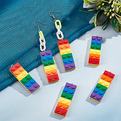 20 шт. 2-х цветные радужные непрозрачные акриловые подвески MACR-DC0001-02