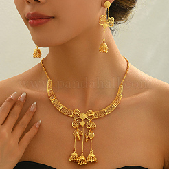 Элегантный комплект из латунного полого банта с кисточками и серег для женщин VJ2141