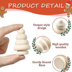 10 шт. 2 стиля рождественских незаконченных деревянных скульптурных украшений&nbsp;DJEW-SP0001-20