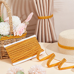 Плетеная кружевная отделка из полиэстера с эффектом металлик OCOR-WH0074-92G