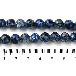 ナチュラルインペリアルジャスパービーズ連売り  染め  ラウンド  マリンブルー  8~8.5mm  穴：1~1.2mm  約47~48個/連  15.16インチ（38.5cm）&nbsp;G-I122-8mm-26