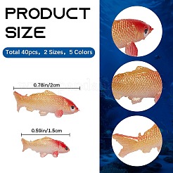 40 pièce de 10 styles de décorations d'affichage de poisson imitation PVC&nbsp;DIY-CN0003-64