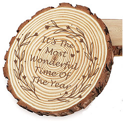 Feuilles rondes en bois sculpté&nbsp;AJEW-WH0362-006