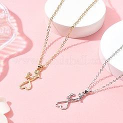 2 шт. 2 цвета мама дочка рука об руку семейное сердце сплав кулон ожерелья&nbsp;NJEW-FS0001-10B