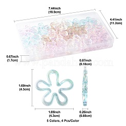20 шт. 5-х цветные покрытые УФ-лаком акриловые бусины&nbsp;TACR-FS0001-66