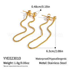 Boucles d'oreilles à tige en acier inoxydable 304 avec chaîne à pampilles pour femmes&nbsp;AQ2980