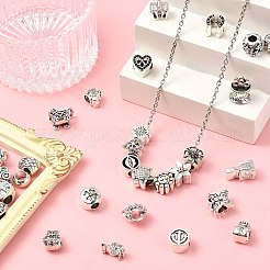 40 шт. европейские бусины из сплава в тибетском стиле FIND-CJ0004-38