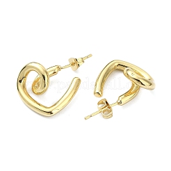 Покрытие стойки латунная проволочная спиральная шпилька для женщин&nbsp;EJEW-Q780-08G