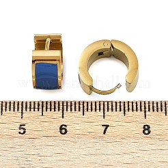 Серьги-кольца из нержавеющей стали 304 с эмалью EJEW-K268-20G-04