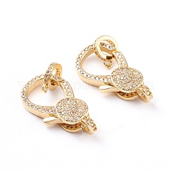 Латунная застежка-клешня с микропейвом из прозрачного кубического циркония ZIRC-I043-37G