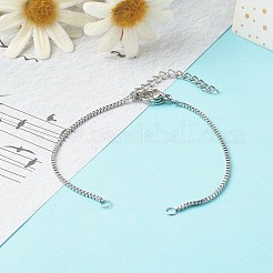 Устойчивые к потускнению 316 хирургическая нержавеющая сталь коробки цепи браслеты изготовление X-AJEW-JB01065