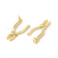 Подвески для инструментов из циркония с покрытием из латуни с микропаве&nbsp;KK-I699-13G