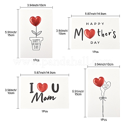 4 шт. поздравительные открытки из крафт-бумаги AJEW-FS0001-30C