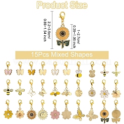 15шт сплав эмали кулон украшения HJEW-YW00064